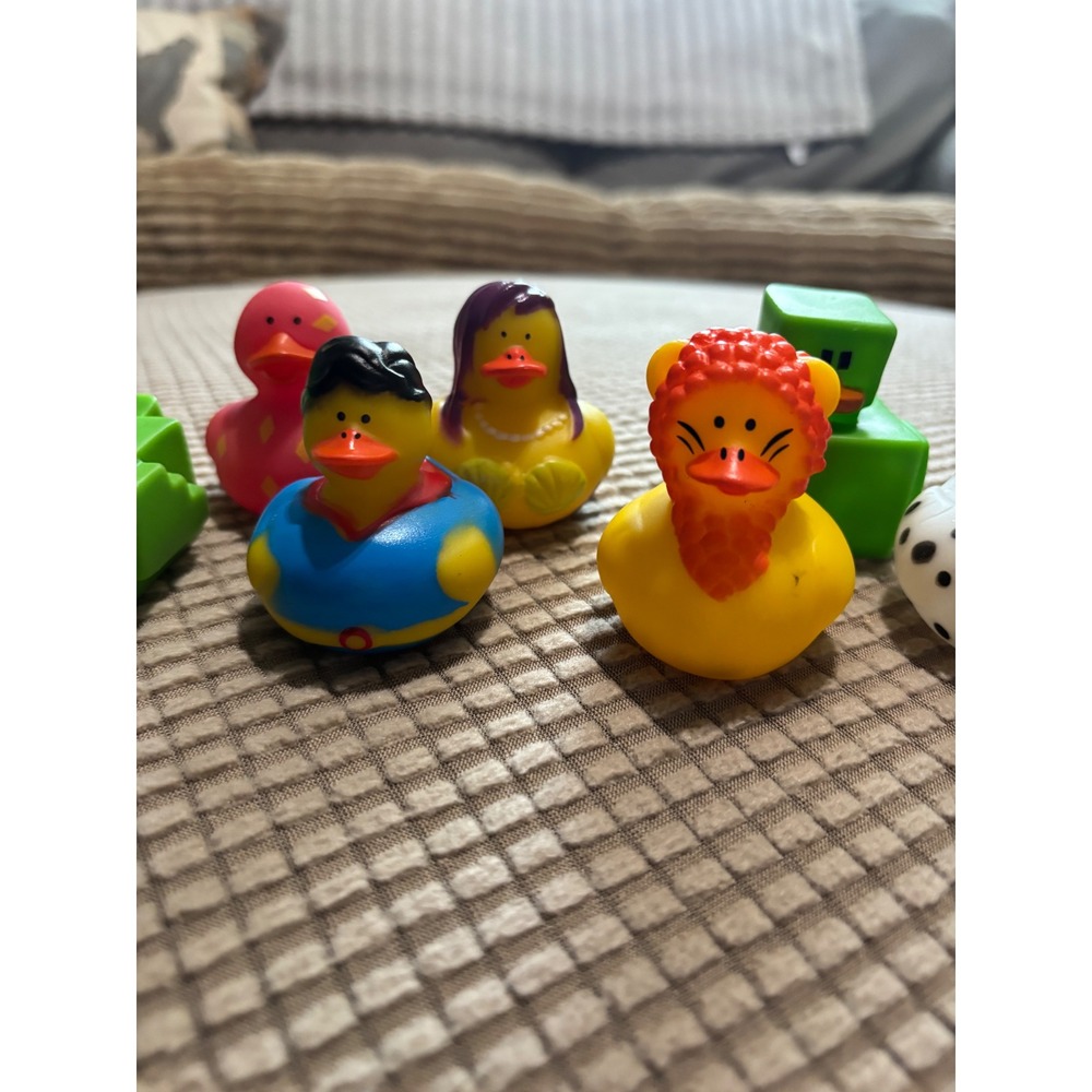 Novelty Rubber Duck Collection Lot 8 Lion Dalmatian Superhero Block Ducks - Picture 3 of 6